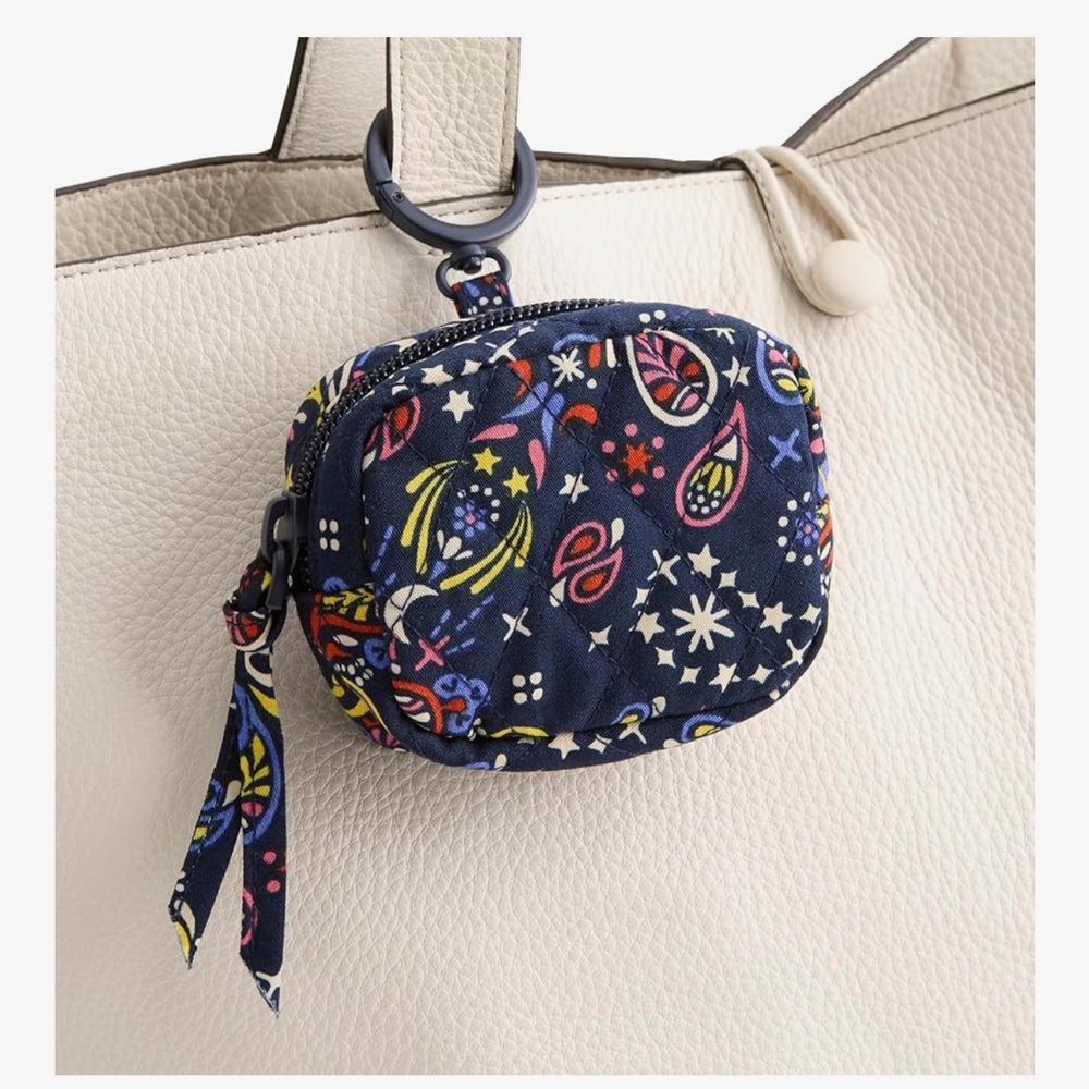 🆕 Vera Bradley Premium Cotton Zip Earbud Bag Charm - Picture 4 of 4